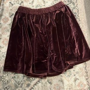 Ecote deep purple velvet skirt